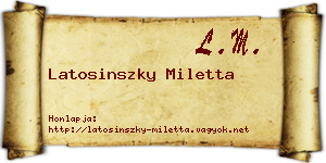 Latosinszky Miletta névjegykártya
